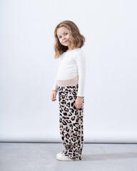 Leopard Wide-Leg Knit Pants