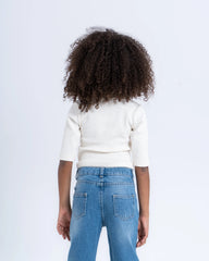 Cotton Ribbed Crew Neck Top - Venti