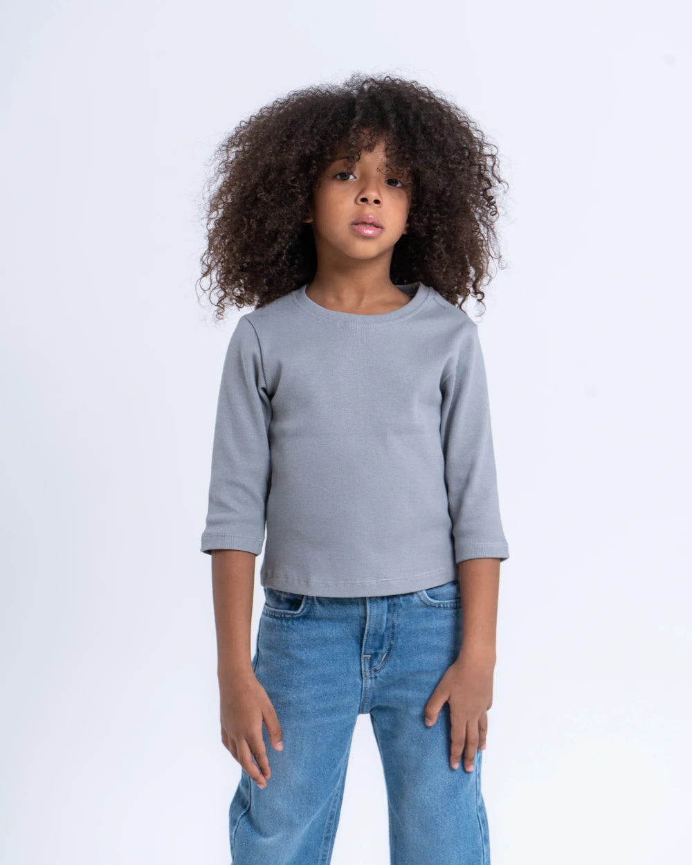 Cotton Ribbed Crew Neck Top - Venti