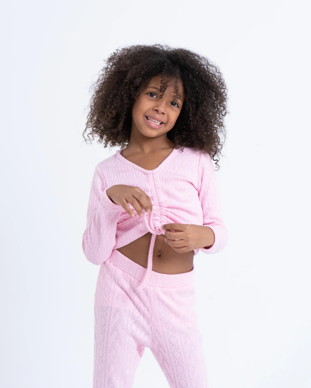 Drawstring Ruched Knit Top - Venti