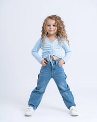 Drawstring Ruched Knit Top - Venti