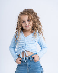 Drawstring Ruched Knit Top - Venti