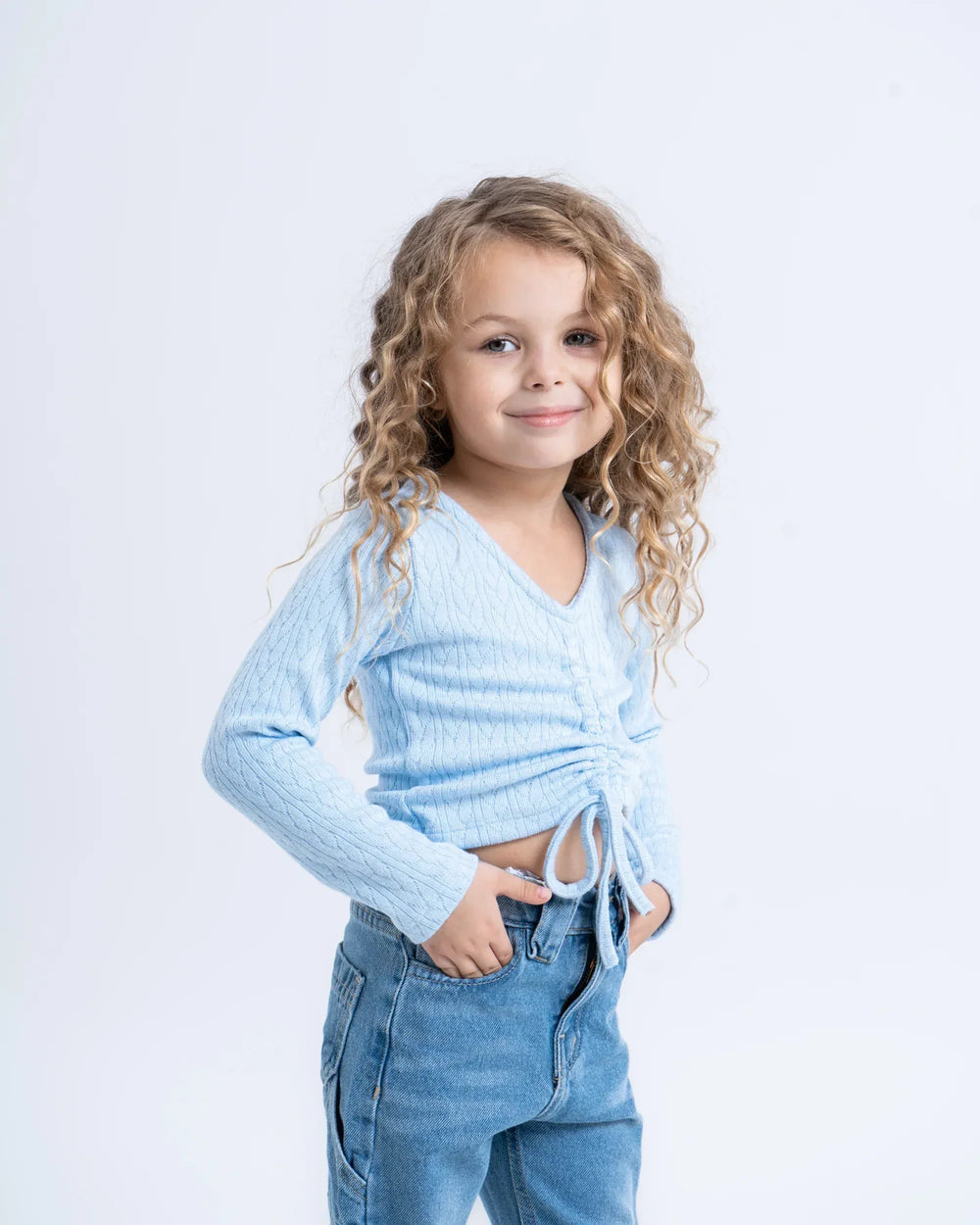 Drawstring Ruched Knit Top - Venti