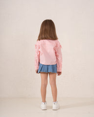 Ribbon Detail Button-Up Shirt