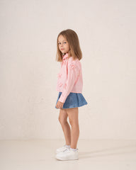 Ribbon Detail Button-Up Shirt