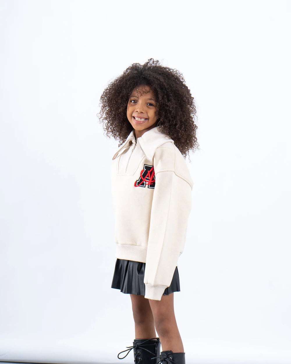 Fleece-Lined Ribbed Collar Sweatshirt - Venti