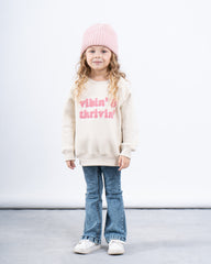 “Vibin’ & Thrivin’” Fleece-Lined Sweatshirt