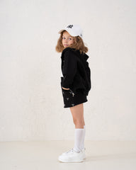 Embellished Bow Zip Hoodie