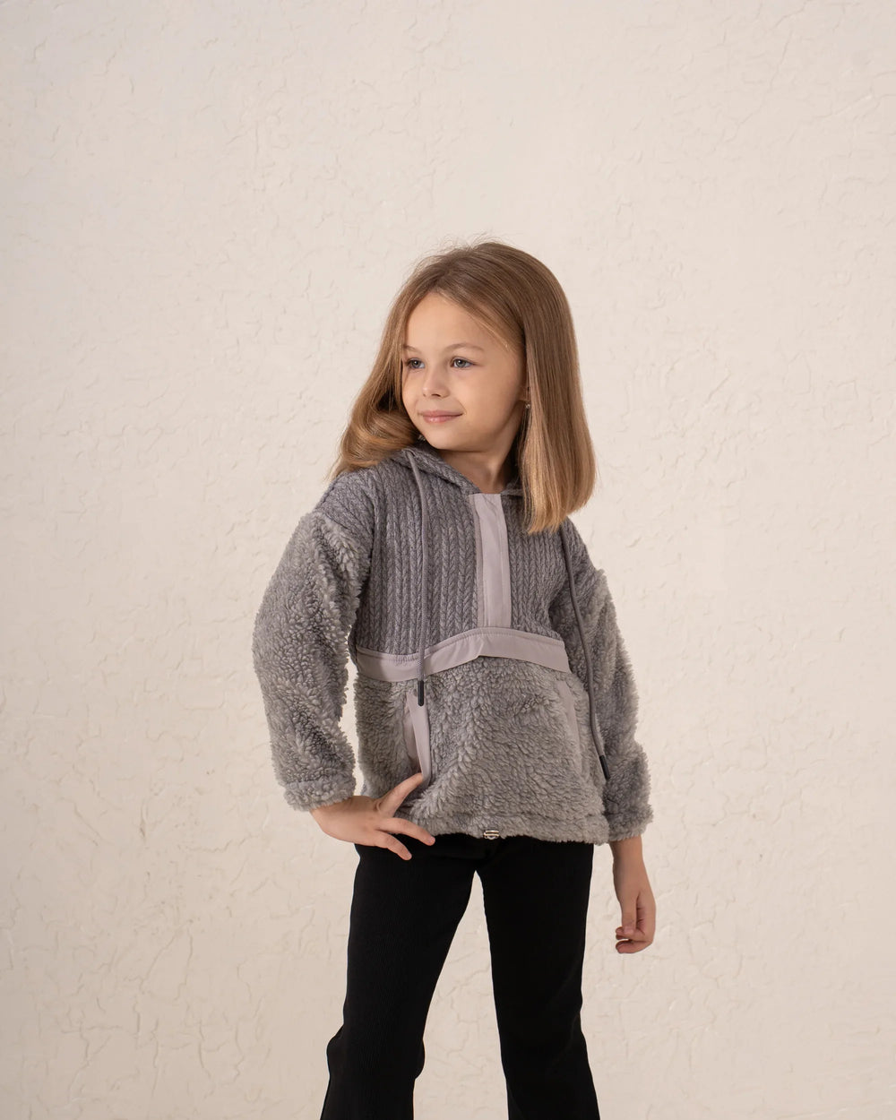 Cable-Knit & Sherpa Oversized Hoodie - Venti