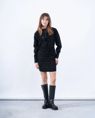 Embellished Suede Mini Skirt - Venti