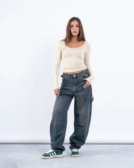 Scooped Neck Polyamide Top - Venti