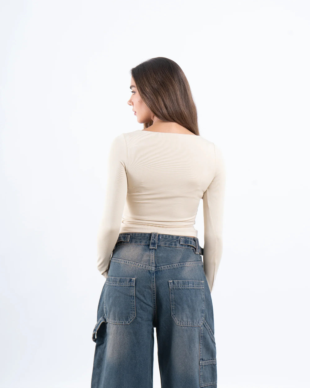 Scooped Neck Polyamide Top - Venti