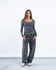 Scooped Neck Polyamide Top - Venti