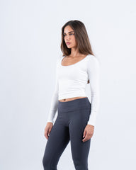 Scooped Neck Polyamide Top