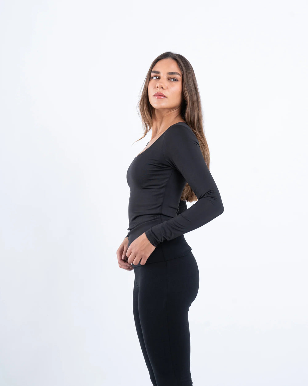 Scooped Neck Polyamide Top - Venti