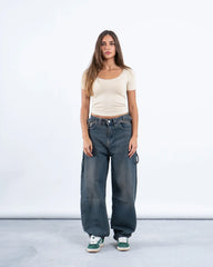 Scooped Neck Polyamide Short Sleeve Top - Venti