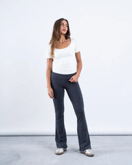 Scooped Neck Polyamide Short Sleeve Top - Venti