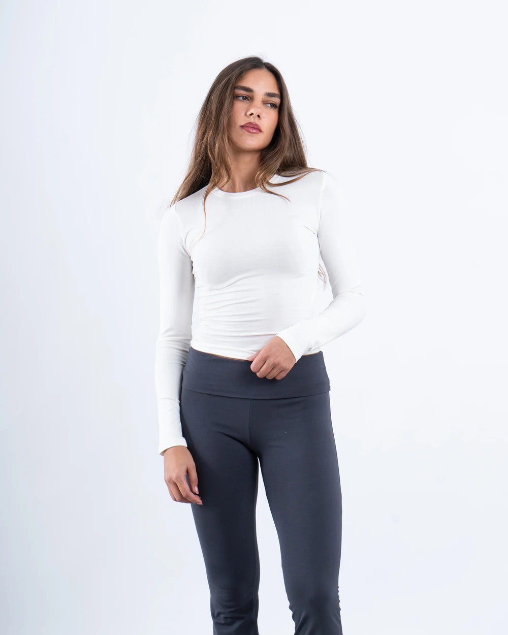 Crew Neck Cotton Long Sleeve Top - Venti