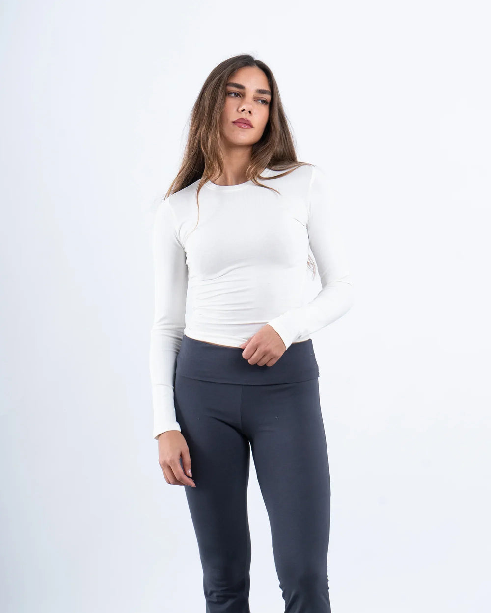 Crew Neck Cotton Long Sleeve Top - Venti