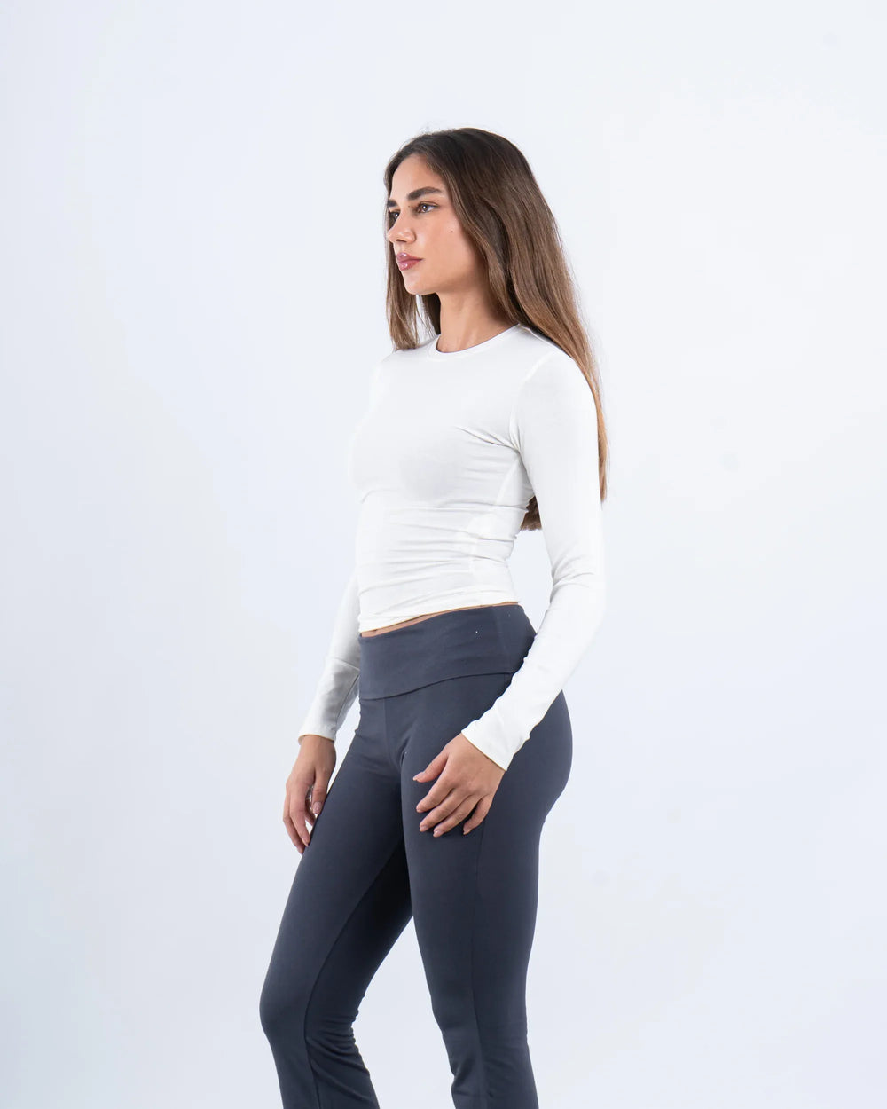 Crew Neck Cotton Long Sleeve Top - Venti