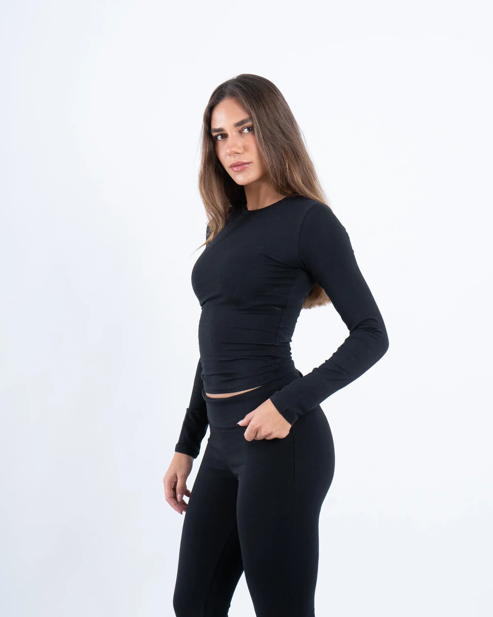 Crew Neck Cotton Long Sleeve Top - Venti