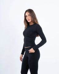 Crew Neck Cotton Long Sleeve Top - Venti