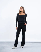 Square Neck Cotton Long Sleeve Top - Venti