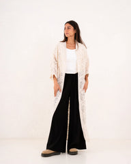 Women openwork accessorized cardigan - Venti
