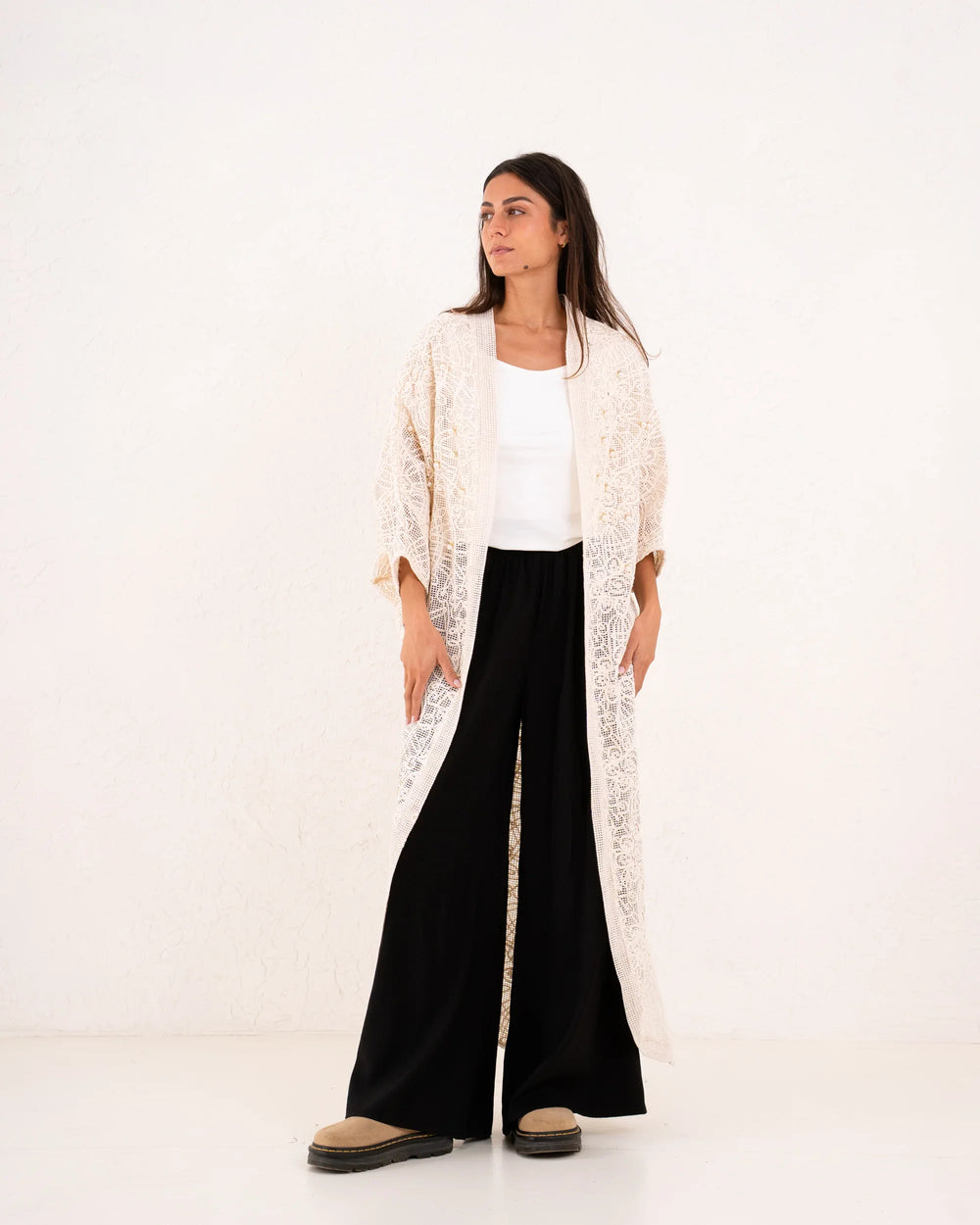 Women openwork accessorized cardigan - Venti