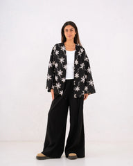 Women linen sparkled wrap kimono - Venti