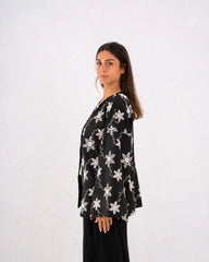Women linen sparkled wrap kimono - Venti