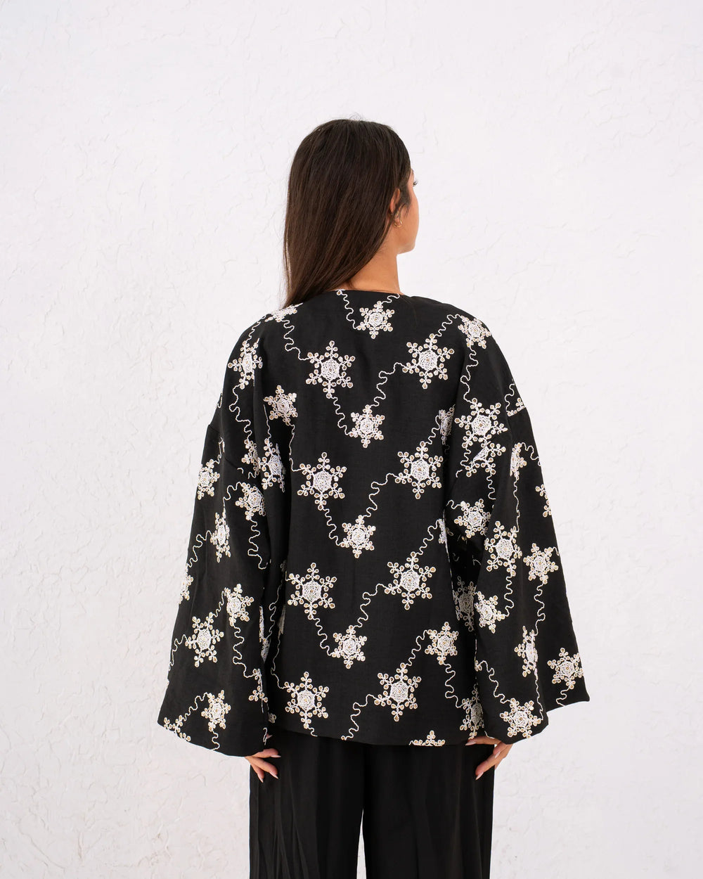 Women linen sparkled wrap kimono - Venti
