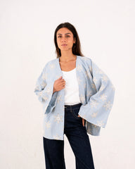Women linen sparkled wrap kimono - Venti