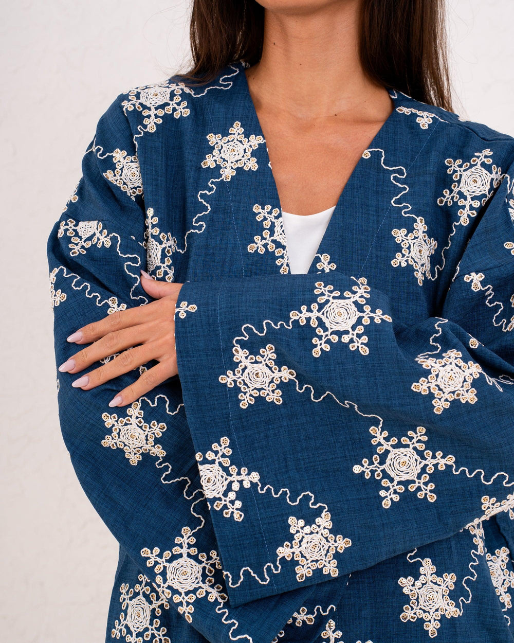 Women linen sparkled wrap kimono - Venti