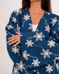 Women linen sparkled wrap kimono