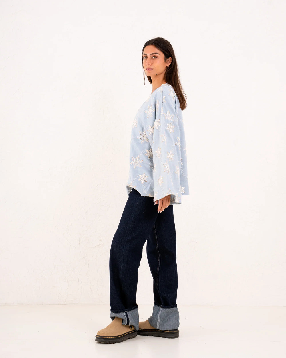 Women linen sparkled wrap kimono - Venti