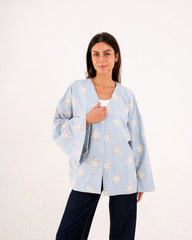 Women linen sparkled wrap kimono - Venti