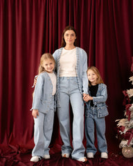 Girls Statement Eyelet-Detail Denim Jacket - Venti