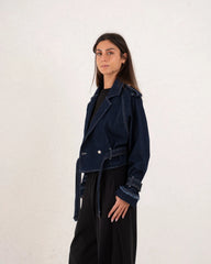 Women biker denim jacket - Venti