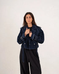 Women biker denim jacket - Venti