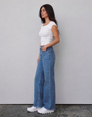 Women straight leg denim