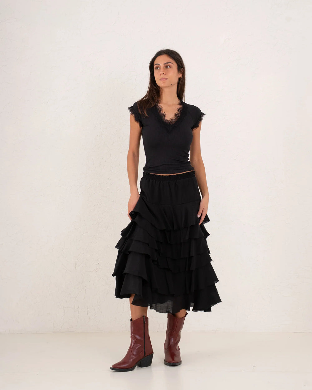 Women full length ruffle skirt - Venti