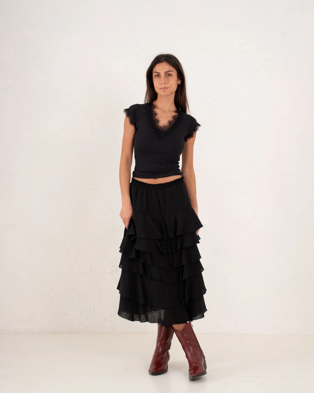 Women full length ruffle skirt - Venti