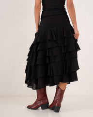 Women full length ruffle skirt