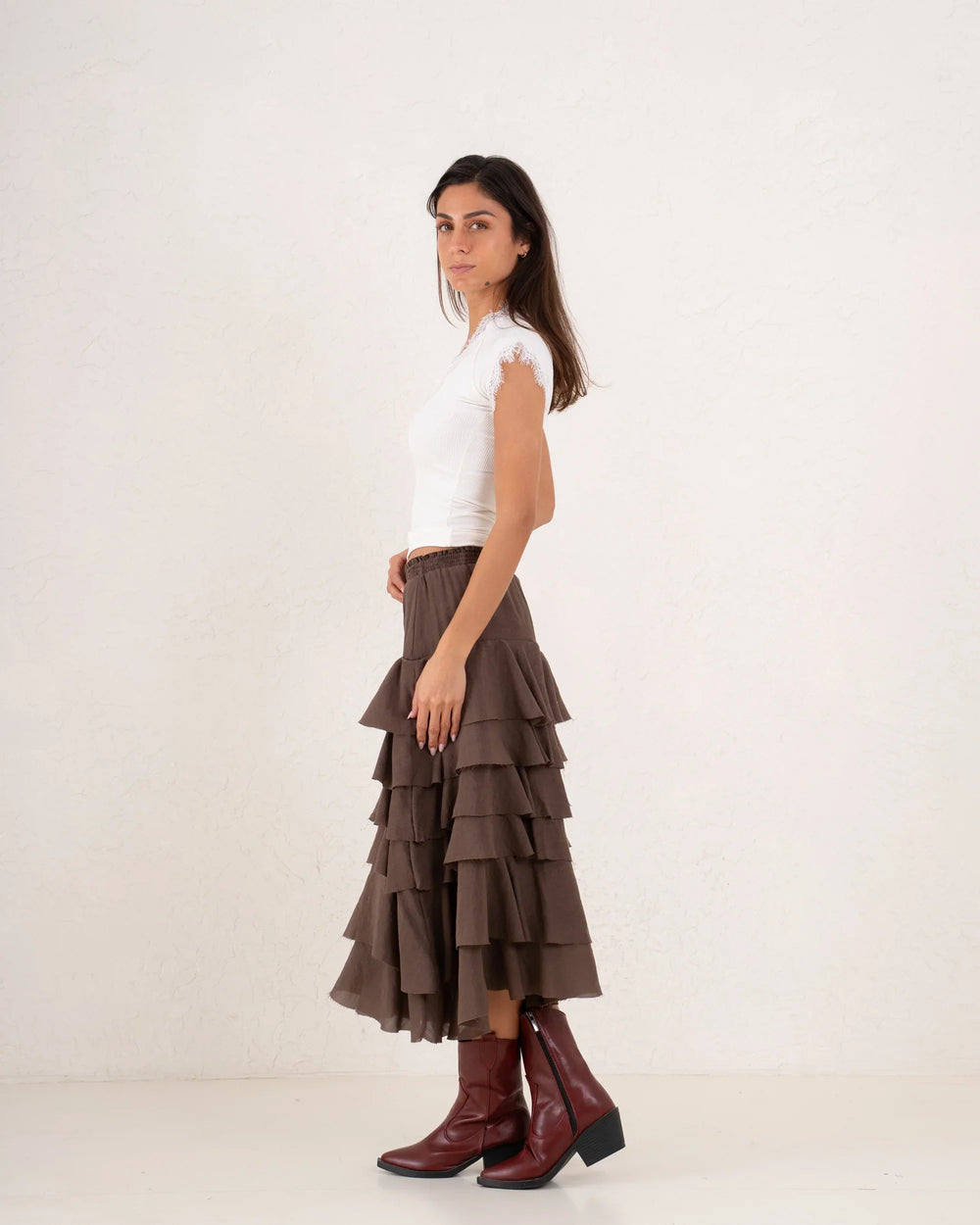 Women full length ruffle skirt - Venti