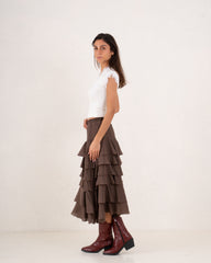 Women full length ruffle skirt
