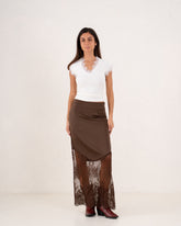 Women silk and lace skirt