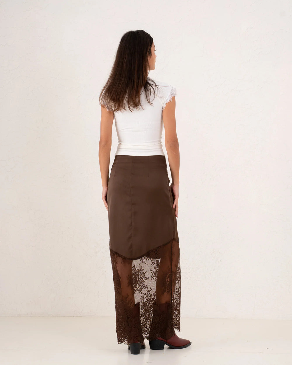 Women silk and lace skirt - Venti
