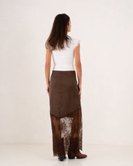 Women silk and lace skirt
