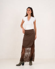 Women silk and lace skirt